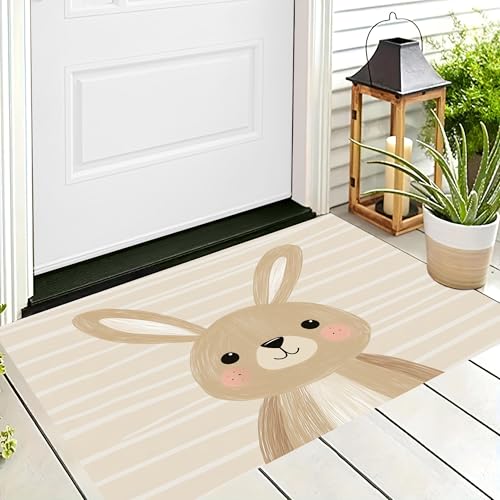 ALTCIRNMD Waschbare Teppiche,Klein rutschfest,Cremefarben Gestreiftes Kaninchen Illustration Tiere Teppich,Fußmatte Den Innenbereich Terrasse Weicher Teppich Für Eingangsbereich Flur,50X80Cm ALTCIRNMD Waschbare Teppiche,Klein rutschfest,Cremefarben Gestreiftes Kaninchen Illustration Tiere Teppich,Fußmatte Den Innenbereich Terrasse Weicher Teppich Für Eingangsbereich Flur,50X80Cm von ALTCIRNMD