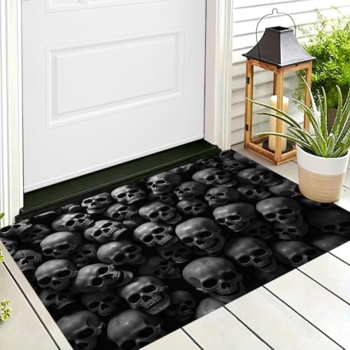ALTCIRNMD Waschbare Teppiche,Klein rutschfest,Dunkelgrau Schädelkunst Horrorschatten Teppich,Fußmatte Den Innenbereich Terrasse Weicher Teppich Für Eingangsbereich Flur,70X100Cm ALTCIRNMD Waschbare Teppiche,Klein rutschfest,Dunkelgrau Schädelkunst Horrorschatten Teppich,Fußmatte Den Innenbereich Terrasse Weicher Teppich Für Eingangsbereich Flur,70X100Cm von ALTCIRNMD