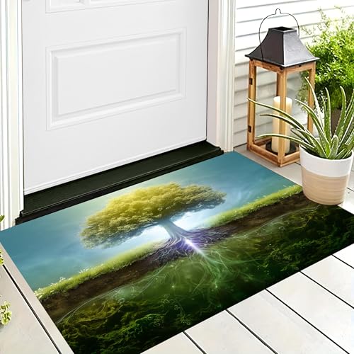 ALTCIRNMD Waschbare Teppiche,Klein rutschfest,Grün Grasland Und Bäume Feldpflanzen Teppich,Fußmatte Den Innenbereich Terrasse Weicher Teppich Für Eingangsbereich Flur,50X80Cm ALTCIRNMD Waschbare Teppiche,Klein rutschfest,Grün Grasland Und Bäume Feldpflanzen Teppich,Fußmatte Den Innenbereich Terrasse Weicher Teppich Für Eingangsbereich Flur,50X80Cm von ALTCIRNMD