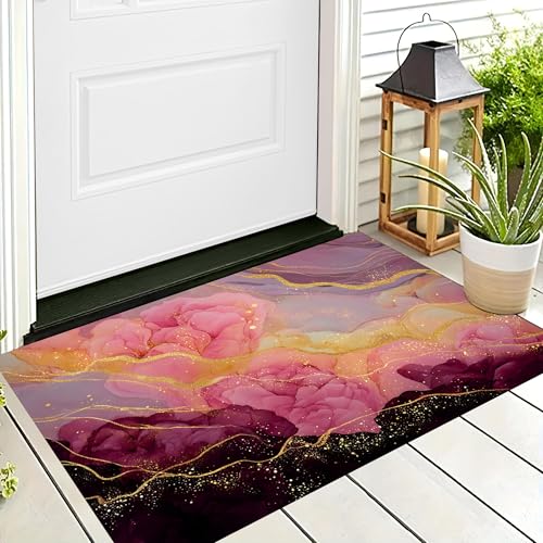 ALTCIRNMD Waschbare Teppiche,Klein rutschfest,Lila Linearer Marmor Abstrakter Wirbel Teppich,Fußmatte Den Innenbereich Terrasse Weicher Teppich Für Eingangsbereich Flur,50X80Cm ALTCIRNMD Waschbare Teppiche,Klein rutschfest,Lila Linearer Marmor Abstrakter Wirbel Teppich,Fußmatte Den Innenbereich Terrasse Weicher Teppich Für Eingangsbereich Flur,50X80Cm von ALTCIRNMD