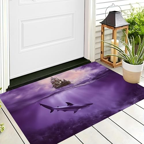 ALTCIRNMD Waschbare Teppiche,Klein rutschfest,Lila Segelhai Fantasielandschaft Teppich,Fußmatte Den Innenbereich Terrasse Weicher Teppich Für Eingangsbereich Flur,40X60Cm ALTCIRNMD Waschbare Teppiche,Klein rutschfest,Lila Segelhai Fantasielandschaft Teppich,Fußmatte Den Innenbereich Terrasse Weicher Teppich Für Eingangsbereich Flur,40X60Cm von ALTCIRNMD