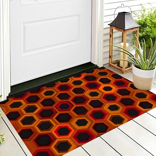 ALTCIRNMD Waschbare Teppiche,Klein rutschfest,Orange-Rot Symmetrisches Sechseck Persönlichkeitskunst Teppich,Fußmatte Den Innenbereich Terrasse Weicher Teppich Für Eingangsbereich Flur,50X80Cm ALTCIRNMD Waschbare Teppiche,Klein rutschfest,Orange-Rot Symmetrisches Sechseck Persönlichkeitskunst Teppich,Fußmatte Den Innenbereich Terrasse Weicher Teppich Für Eingangsbereich Flur,50X80Cm von ALTCIRNMD