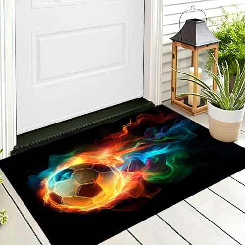 ALTCIRNMD Waschbare Teppiche,Klein rutschfest,Rot Orange Flammenfußball Abstrakte Bewegung Teppich,Fußmatte Den Innenbereich Terrasse Weicher Teppich Für Eingangsbereich Flur,50X80Cm ALTCIRNMD Waschbare Teppiche,Klein rutschfest,Rot Orange Flammenfußball Abstrakte Bewegung Teppich,Fußmatte Den Innenbereich Terrasse Weicher Teppich Für Eingangsbereich Flur,50X80Cm von ALTCIRNMD