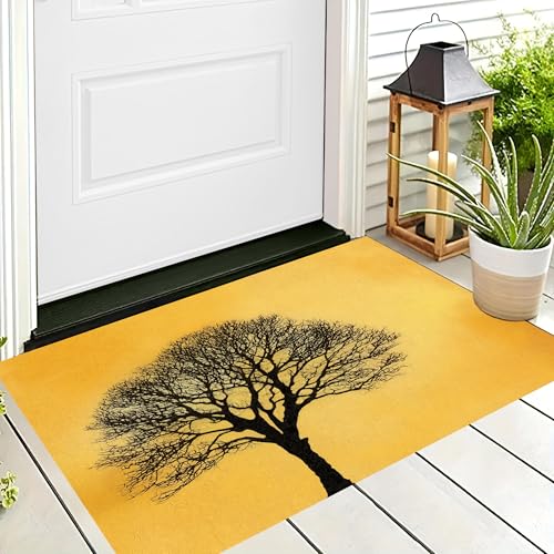 ALTCIRNMD Waschbare Teppiche,Klein rutschfest,Schwarz Gelb Eleganter Baum Retro-Herbstlandschaft Teppich,Fußmatte Den Innenbereich Terrasse Weicher Teppich Für Eingangsbereich Flur,70X100Cm ALTCIRNMD Waschbare Teppiche,Klein rutschfest,Schwarz Gelb Eleganter Baum Retro-Herbstlandschaft Teppich,Fußmatte Den Innenbereich Terrasse Weicher Teppich Für Eingangsbereich Flur,70X100Cm von ALTCIRNMD