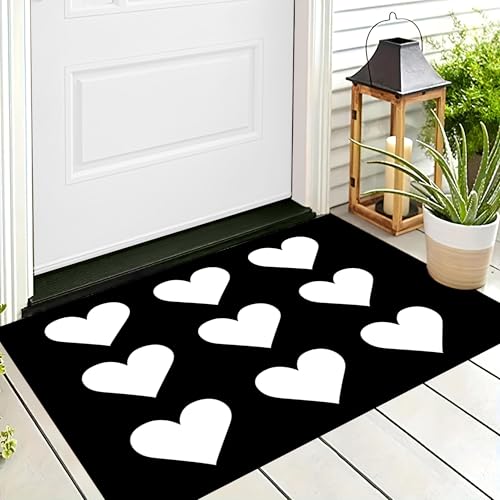 ALTCIRNMD Waschbare Teppiche,Klein rutschfest,Schwarz Weiß Einfache Liebe Persönlichkeitskunst Teppich,Fußmatte Den Innenbereich Terrasse Weicher Teppich Für Eingangsbereich Flur,60X90Cm ALTCIRNMD Waschbare Teppiche,Klein rutschfest,Schwarz Weiß Einfache Liebe Persönlichkeitskunst Teppich,Fußmatte Den Innenbereich Terrasse Weicher Teppich Für Eingangsbereich Flur,60X90Cm von ALTCIRNMD