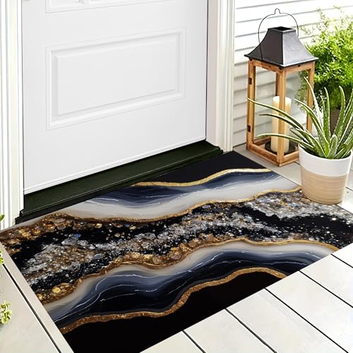 ALTCIRNMD Waschbare Teppiche,Klein rutschfest,Schwarz Weiß Harzgeode Abstrakte Zukunft Teppich,Fußmatte Den Innenbereich Terrasse Weicher Teppich Für Eingangsbereich Flur,40X60Cm ALTCIRNMD Waschbare Teppiche,Klein rutschfest,Schwarz Weiß Harzgeode Abstrakte Zukunft Teppich,Fußmatte Den Innenbereich Terrasse Weicher Teppich Für Eingangsbereich Flur,40X60Cm von ALTCIRNMD