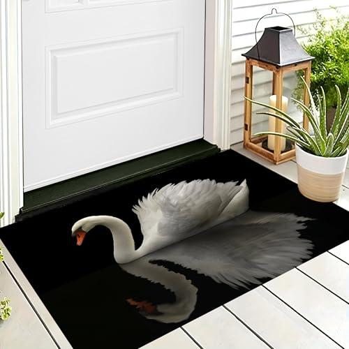 ALTCIRNMD Waschbare Teppiche,Klein rutschfest,Schwarz Weiß Spiegelung Schwan Natürliche Tiere Teppich,Fußmatte Den Innenbereich Terrasse Weicher Teppich Für Eingangsbereich Flur,40X60Cm ALTCIRNMD Waschbare Teppiche,Klein rutschfest,Schwarz Weiß Spiegelung Schwan Natürliche Tiere Teppich,Fußmatte Den Innenbereich Terrasse Weicher Teppich Für Eingangsbereich Flur,40X60Cm von ALTCIRNMD