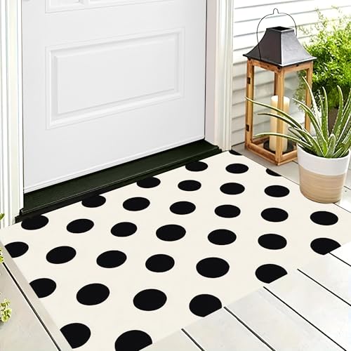 ALTCIRNMD Waschbare Teppiche,Klein rutschfest,Schwarz Weiß Symmetrische Punkte Elegante Geometrie Teppich,Fußmatte Den Innenbereich Terrasse Weicher Teppich Für Eingangsbereich Flur,70X100Cm ALTCIRNMD Waschbare Teppiche,Klein rutschfest,Schwarz Weiß Symmetrische Punkte Elegante Geometrie Teppich,Fußmatte Den Innenbereich Terrasse Weicher Teppich Für Eingangsbereich Flur,70X100Cm von ALTCIRNMD