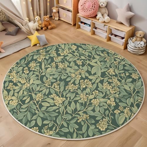 Area Wohnzimmerteppich Schlafzimmerteppich Salbeigrün Blumen Und Grüne Blätter Teppich 3D-Gedruckter Soft-Touch,Natürliche Pflanzen Für Kinderzimmer Schlafzimmer Dekoration 140Cm Area Wohnzimmerteppich Schlafzimmerteppich Salbeigrün Blumen Und Grüne Blätter Teppich 3D-Gedruckter Soft-Touch,Natürliche Pflanzen Für Kinderzimmer Schlafzimmer Dekoration 140Cm von ALTCIRNMD