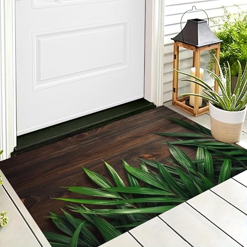 Badteppich Rutschfeste,3D-Muster Fußmatte Braungrün Palmblätter Mit Holzmaserung,Badezimmer Deko,Natürliche Pflanzen Badematte Rutschfester Badezimmerteppich Absorbierender Dekorative,90X150Cm Badteppich Rutschfeste,3D-Muster Fußmatte Braungrün Palmblätter Mit Holzmaserung,Badezimmer Deko,Natürliche Pflanzen Badematte Rutschfester Badezimmerteppich Absorbierender Dekorative,90X150Cm von ALTCIRNMD