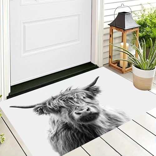 Badteppich Rutschfeste,3D-Muster Fußmatte Cremefarben Persönlichkeit Des Hochlandrinds,Badezimmer Deko,Porträt Tier Badematte Rutschfester Badezimmerteppich Absorbierender Dekorative,70X100Cm Badteppich Rutschfeste,3D-Muster Fußmatte Cremefarben Persönlichkeit Des Hochlandrinds,Badezimmer Deko,Porträt Tier Badematte Rutschfester Badezimmerteppich Absorbierender Dekorative,70X100Cm von ALTCIRNMD