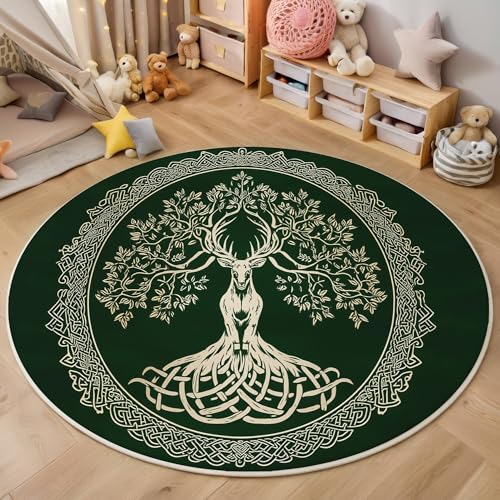 Dunkelgrün Strukturierter Baum 3D Teppich Rundteppich Für Wohnzimmer 100Cm Natürliche Pflanzen,Schlafzimmer Rutschfeste Bodenmatte Krabbelmatte Tischset Flur Badematte Esszimmer Eingangsbereich Dunkelgrün Strukturierter Baum 3D Teppich Rundteppich Für Wohnzimmer 100Cm Natürliche Pflanzen,Schlafzimmer Rutschfeste Bodenmatte Krabbelmatte Tischset Flur Badematte Esszimmer Eingangsbereich von ALTCIRNMD