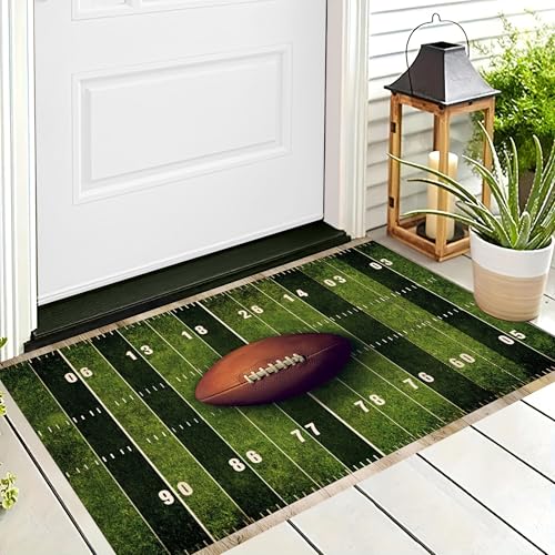 Fußmatte Innen Außen Teppich Innenbereich,3D Grün Rugbyfeld rutschfest Waschbar Badezimmer Türmatte Retro-Kunst Für Haustür Schlafzimmer Wohnzimmer Dekoration 90X150Cm Fußmatte Innen Außen Teppich Innenbereich,3D Grün Rugbyfeld rutschfest Waschbar Badezimmer Türmatte Retro-Kunst Für Haustür Schlafzimmer Wohnzimmer Dekoration 90X150Cm von ALTCIRNMD