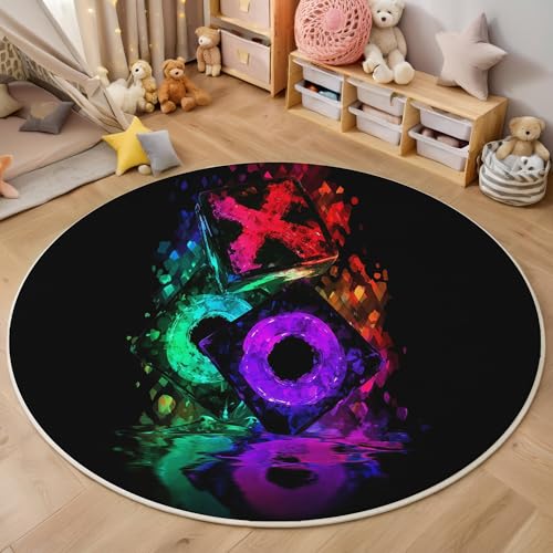 Rötlich-Violett Kreative Symbole 3D Teppich Rundteppich Für Wohnzimmer 100Cm Abstrakte Kunst ,Schlafzimmer Rutschfeste Bodenmatte Krabbelmatte Tischset Flur Badematte Esszimmer Eingangsbereich Rötlich-Violett Kreative Symbole 3D Teppich Rundteppich Für Wohnzimmer 100Cm Abstrakte Kunst ,Schlafzimmer Rutschfeste Bodenmatte Krabbelmatte Tischset Flur Badematte Esszimmer Eingangsbereich von ALTCIRNMD