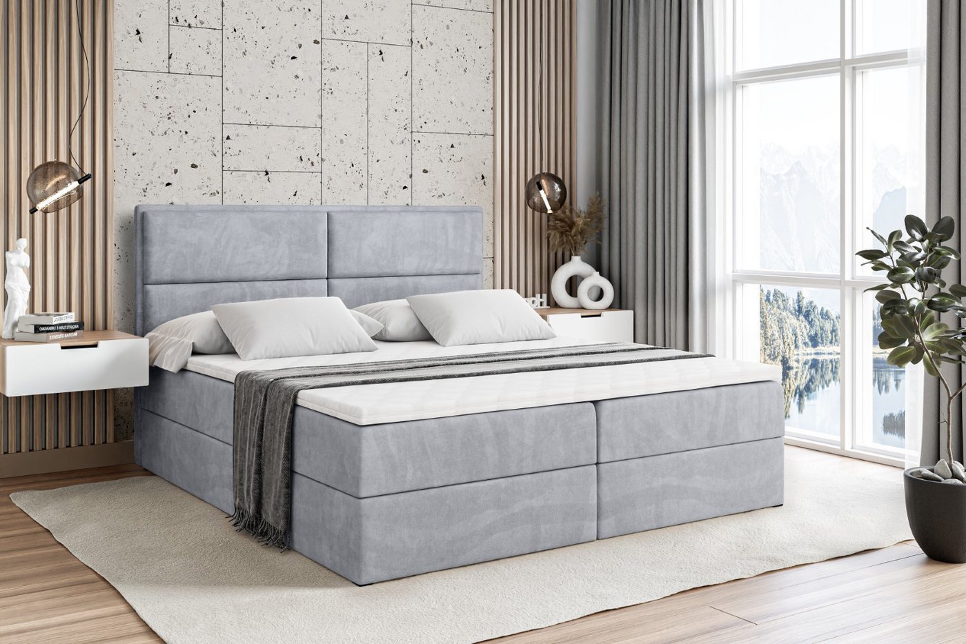 ALTDECOR Boxbett AURA (Multipocket-Matratze H4, H3 Matratze Bonellfederung, Topper, Kopfteil) von ALTDECOR
