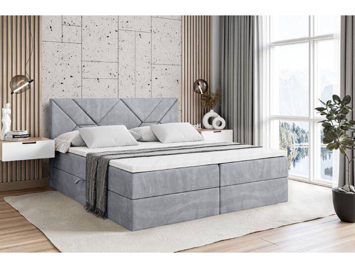 ALTDECOR Boxbett BARWA (Multipocket-Matratze H4, H3 Matratze Bonellfederung, Topper, Kopfteil), grau, H4, Grau Monolith von ALTDECOR