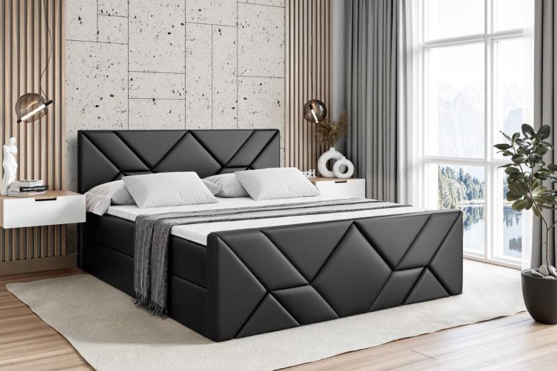 ALTDECOR Boxbett BARWA-Z (Multipocket-Matratze H4, H3 Matratze Bonellfederung, Topper, Kopfteil), Doppelbett mit Fußteil von ALTDECOR
