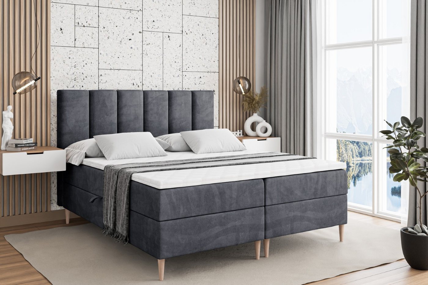 ALTDECOR Boxbett BOXI1-F (Multipocket-Matratze H4, H3 Matratze Bonellfederung, Topper, Kopfteil) von ALTDECOR