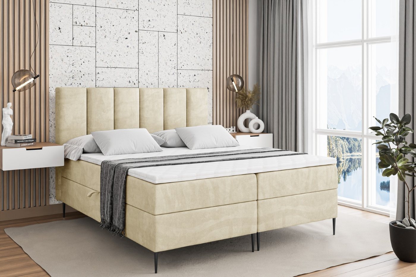 ALTDECOR Boxbett BOXI1-F (Multipocket-Matratze H4, H3 Matratze Bonellfederung, Topper, Kopfteil) von ALTDECOR