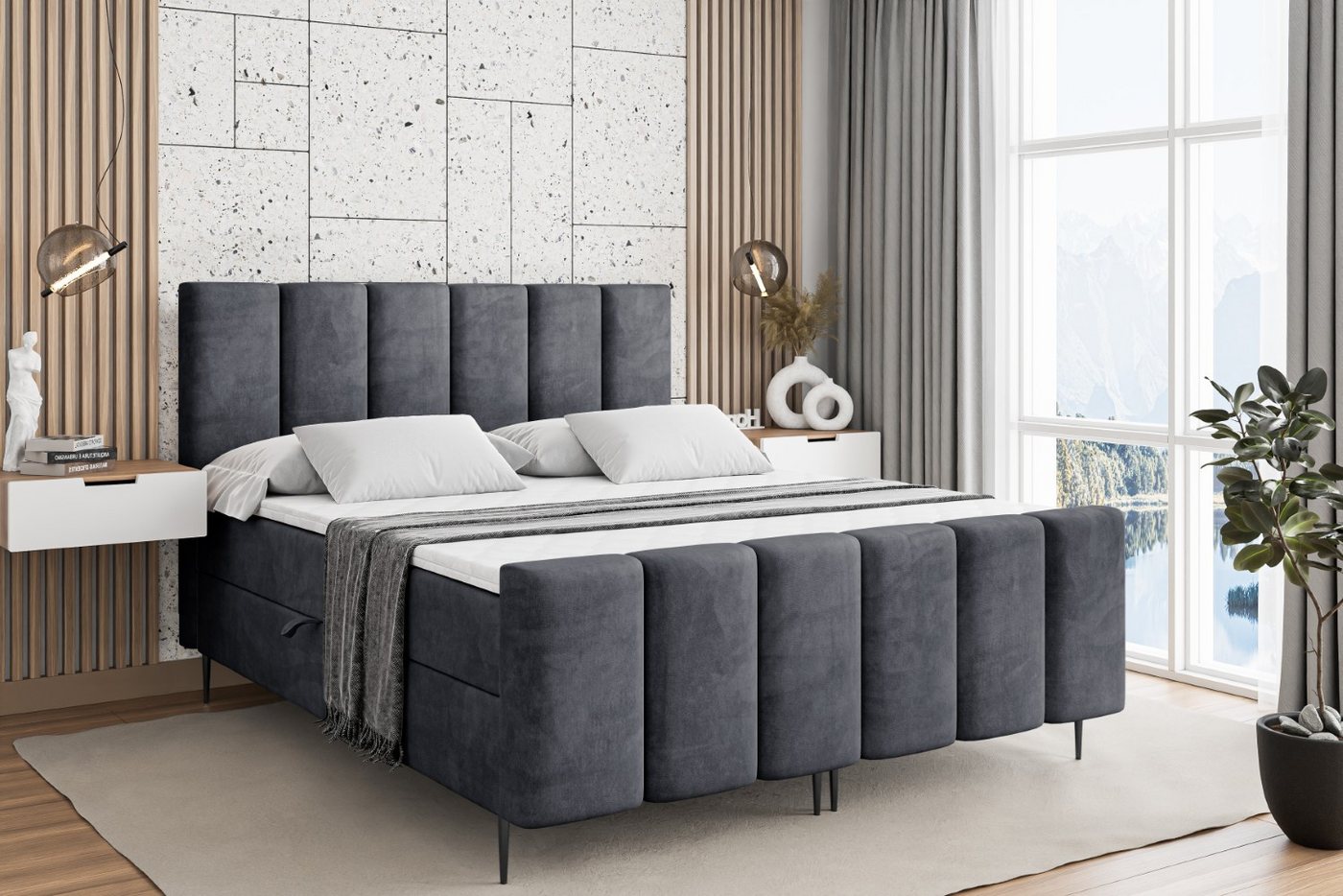 ALTDECOR Boxbett BOXI1-F-Z (Multipocket-Matratze H4, H3 Matratze Bonellfederung, Topper, Kopfteil) von ALTDECOR