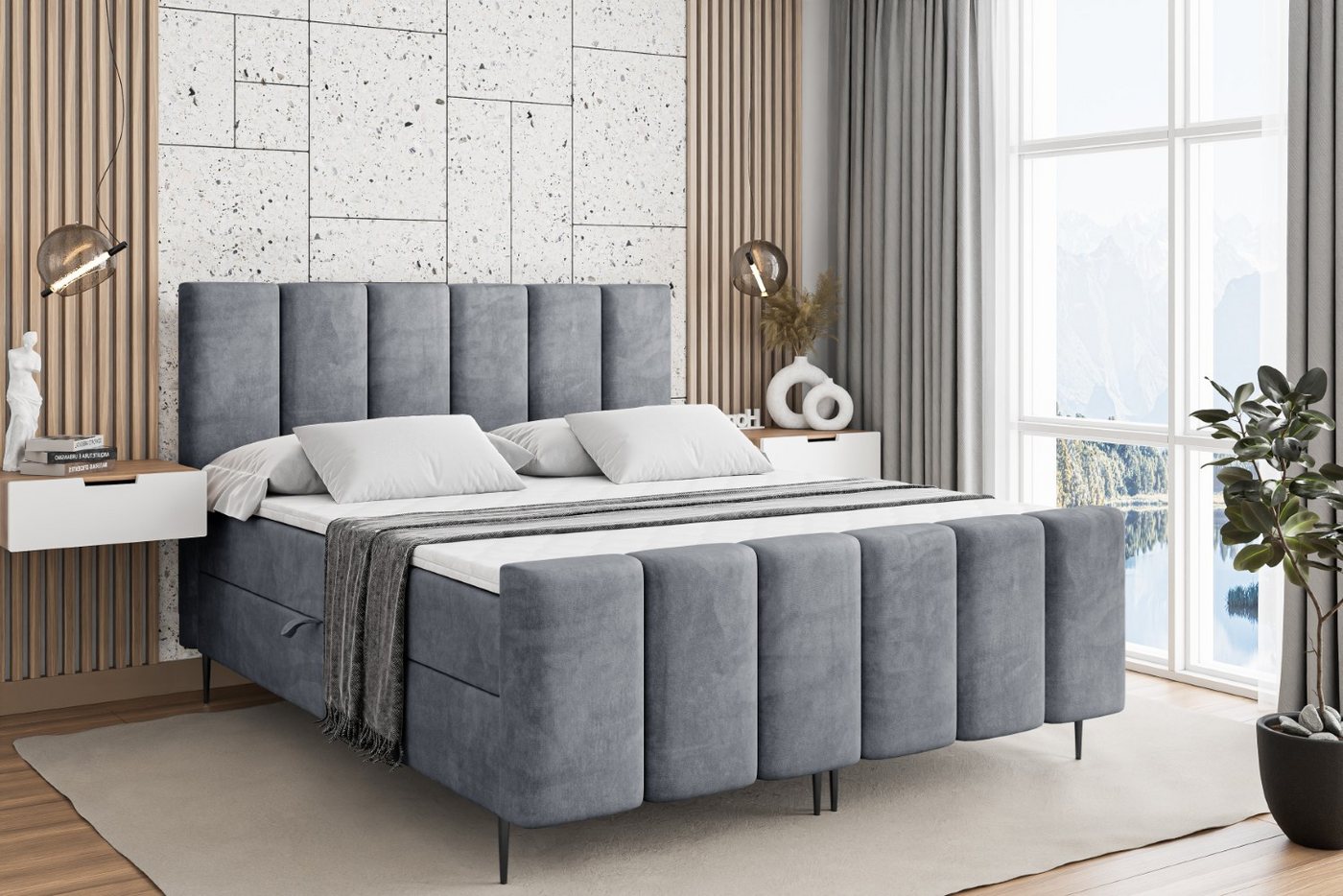 ALTDECOR Boxbett BOXI1-F-Z (Multipocket-Matratze H4, H3 Matratze Bonellfederung, Topper, Kopfteil) von ALTDECOR