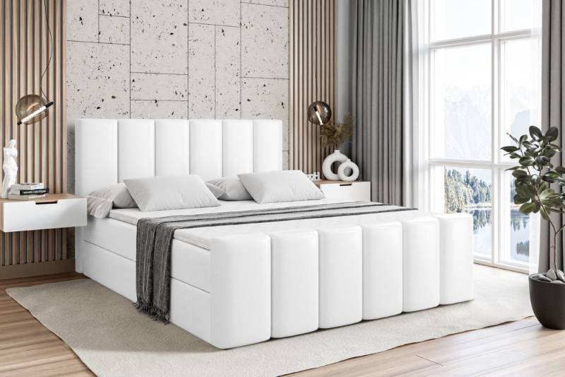 ALTDECOR Boxbett BOXI1-Z (Multipocket-Matratze H4, H3 Matratze Bonellfederung, Topper, Kopfteil), Doppelbett mit Fußteil von ALTDECOR