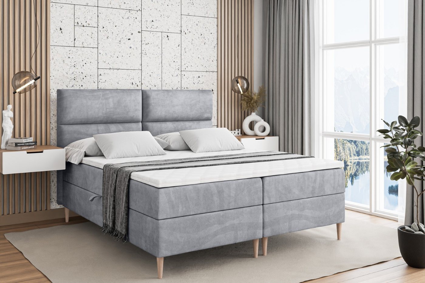 ALTDECOR Boxbett BOXI3-F (Multipocket-Matratze H4, H3 Matratze Bonellfederung, Topper, Kopfteil) von ALTDECOR