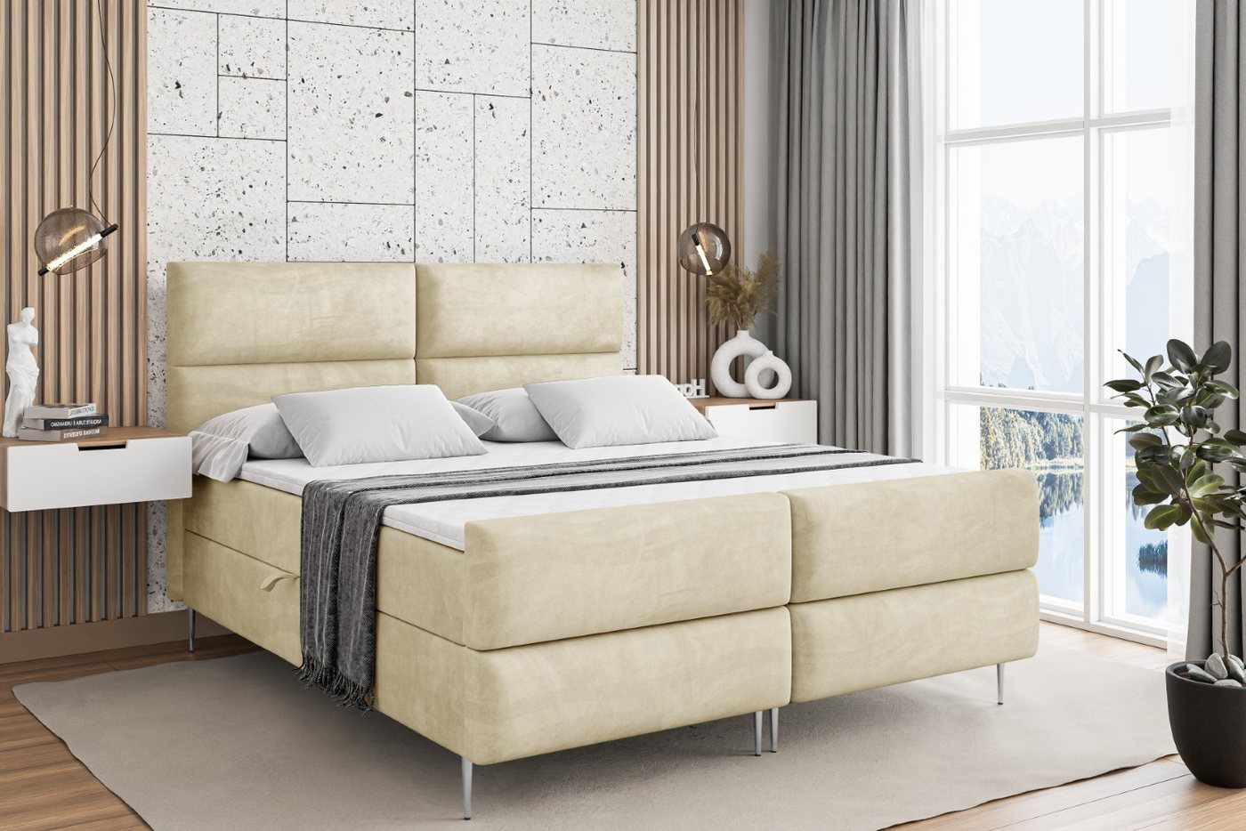 ALTDECOR Boxbett BOXI3-F-Z (Multipocket-Matratze H4, H3 Matratze Bonellfederung, Topper, Kopfteil) von ALTDECOR