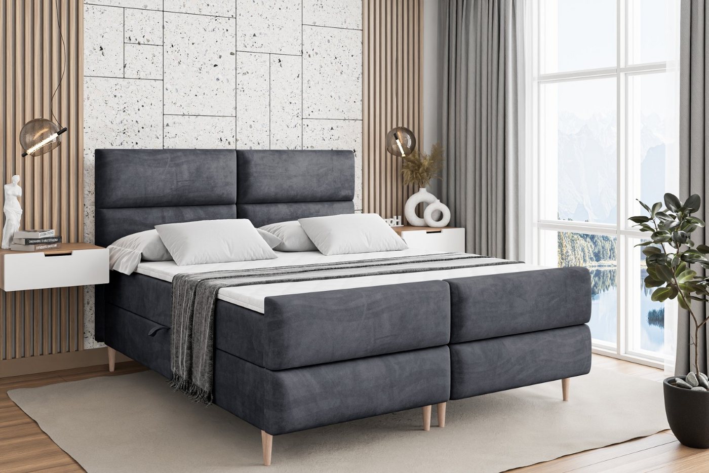 ALTDECOR Boxbett BOXI3-F-Z (Multipocket-Matratze H4, H3 Matratze Bonellfederung, Topper, Kopfteil) von ALTDECOR