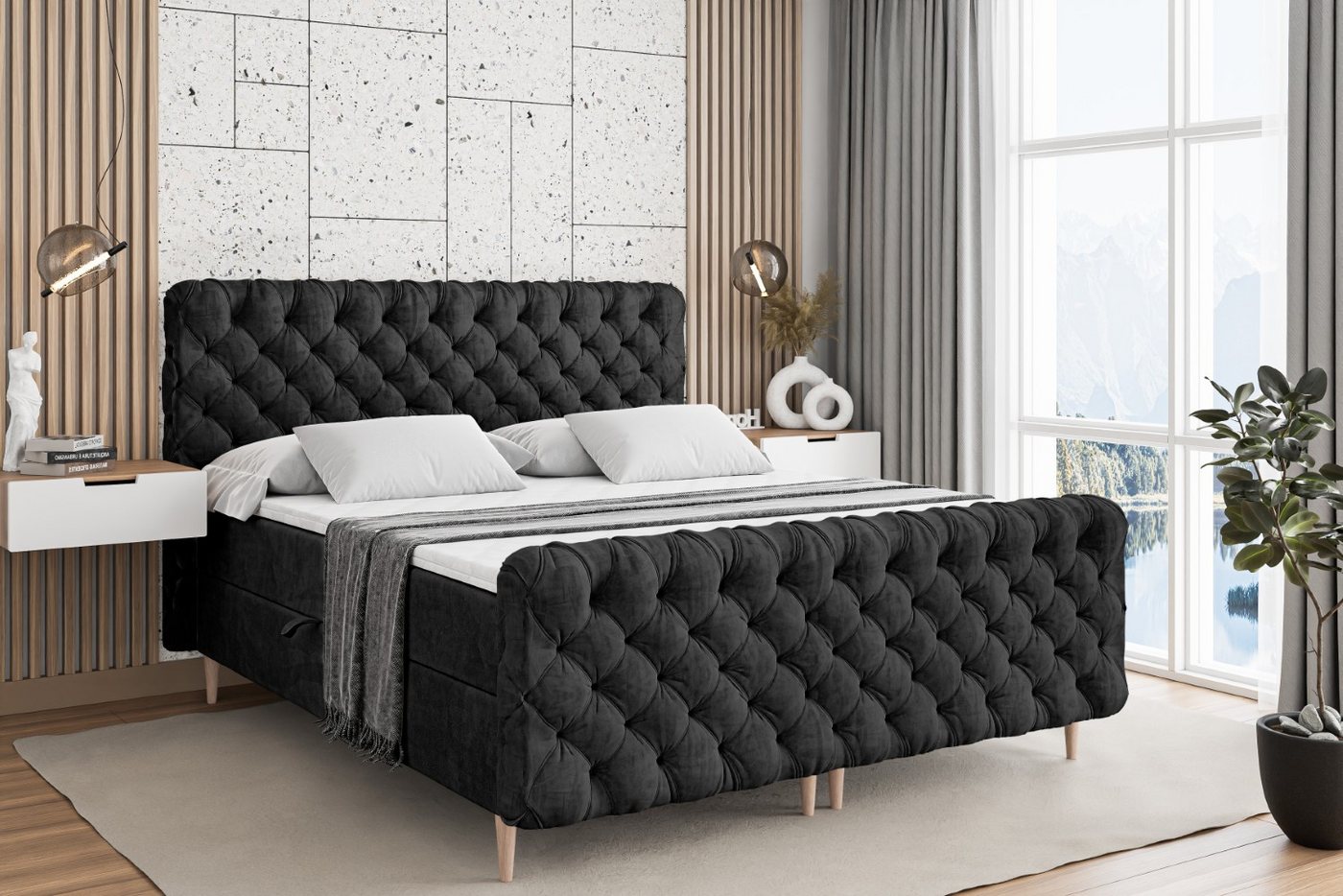 ALTDECOR Boxbett BOXI8-F-Z (Multipocket-Matratze H4, H3 Matratze Bonellfederung, Topper, Kopfteil) von ALTDECOR