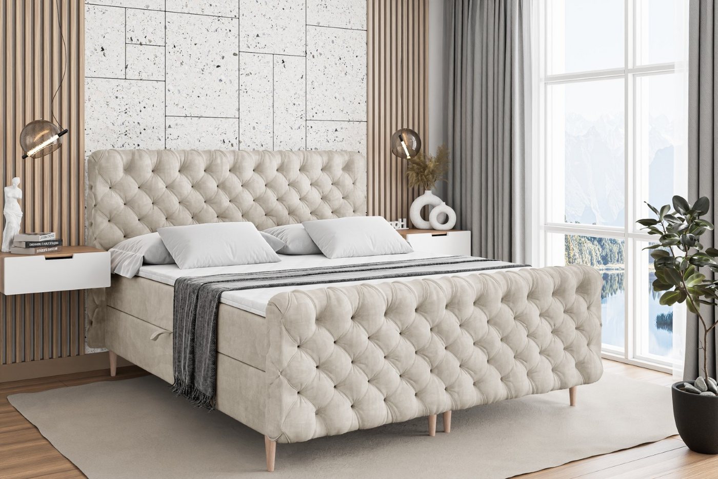 ALTDECOR Boxbett BOXI8-F-Z (Multipocket-Matratze H4, H3 Matratze Bonellfederung, Topper, Kopfteil) von ALTDECOR