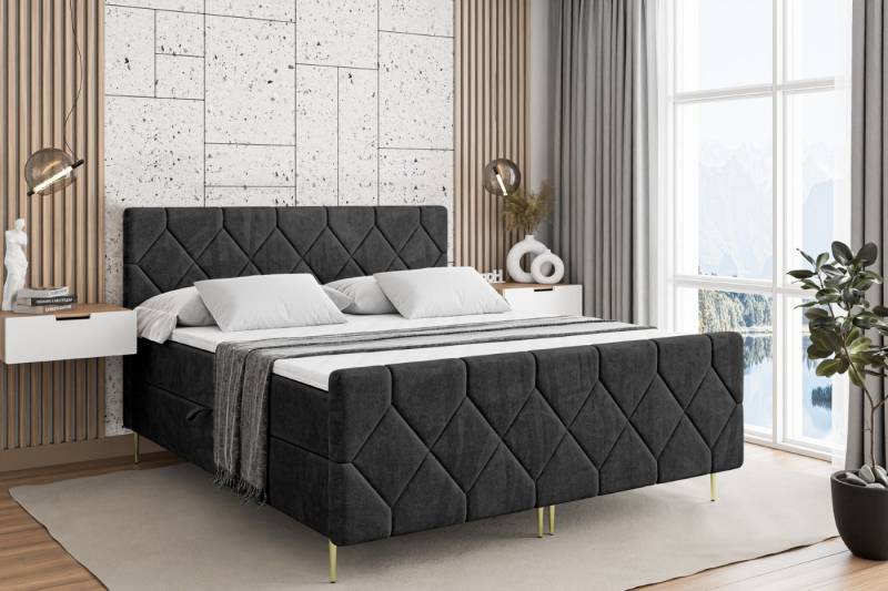 ALTDECOR Boxbett CATOR-F-Z (Multipocket-Matratze H4, H3 Matratze Bonellfederung, Topper, Kopfteil) von ALTDECOR