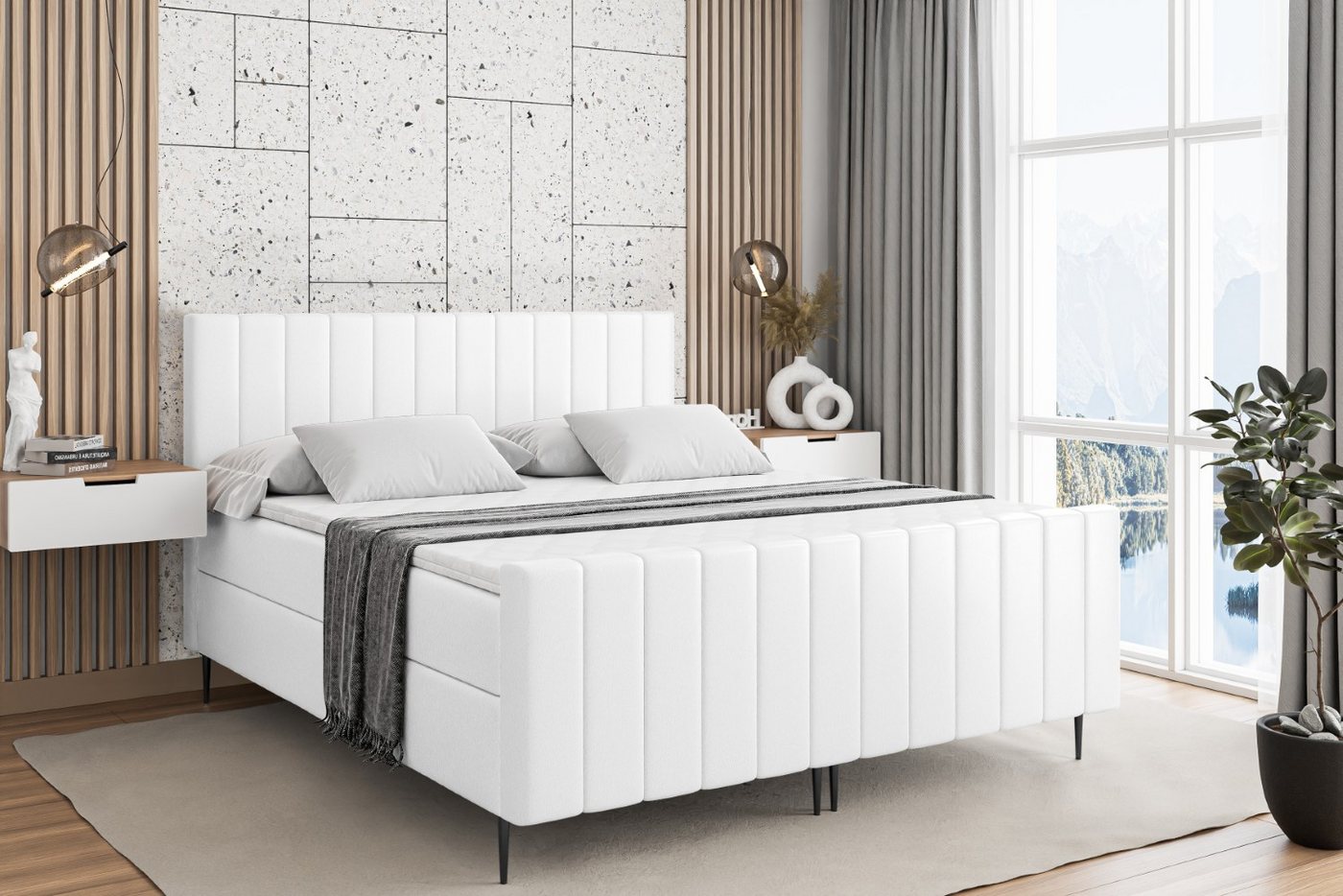 ALTDECOR Boxbett EDITA-F-Z (Multipocket-Matratze H4, H3 Matratze Bonellfederung, Topper, Kopfteil) von ALTDECOR