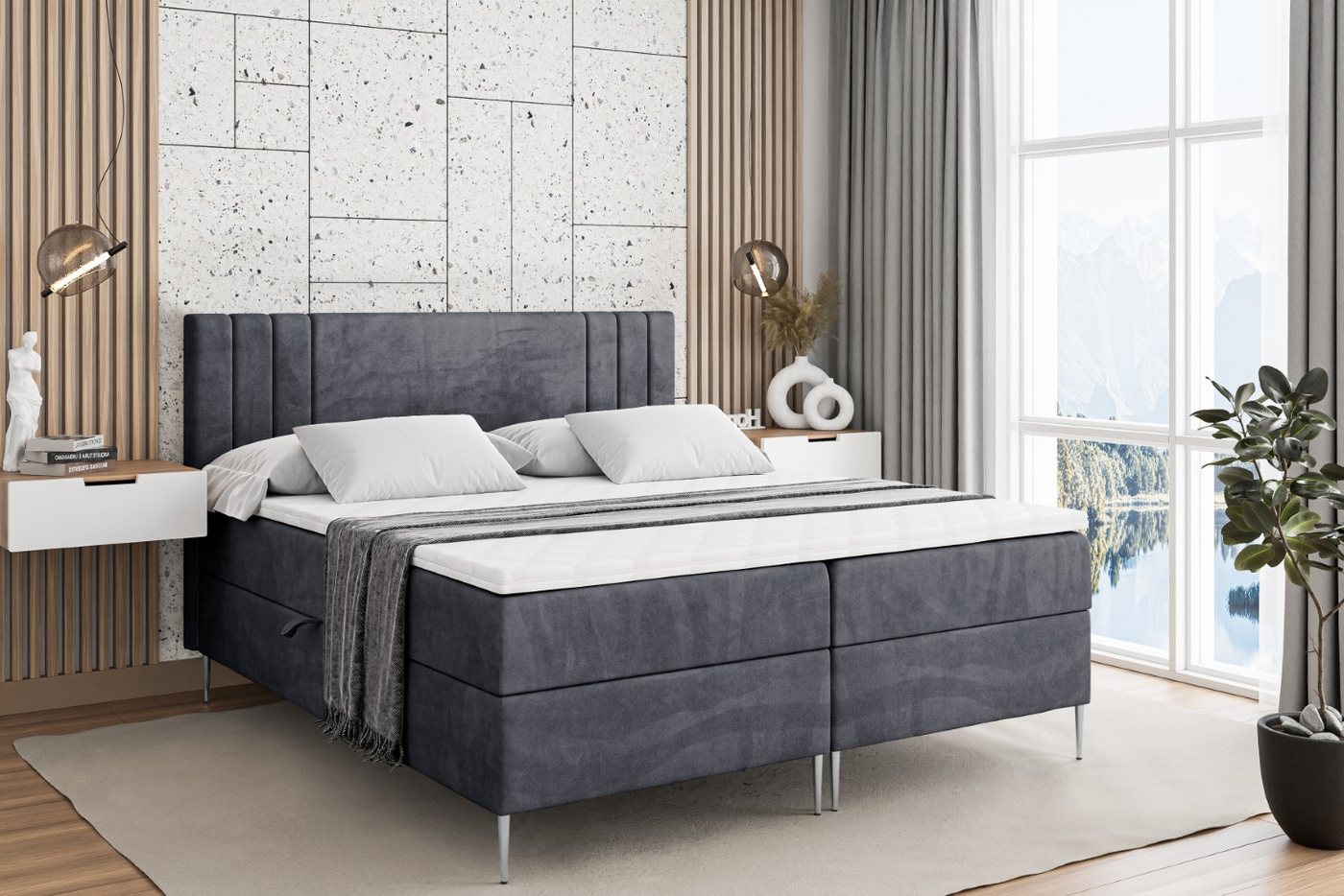 ALTDECOR Boxbett IDRIKO-F (Multipocket-Matratze H4, H3 Matratze Bonellfederung, Topper, Kopfteil) von ALTDECOR