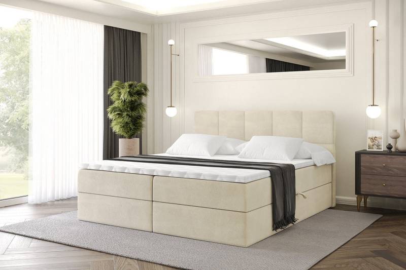 ALTDECOR Boxbett LIRO (Multipocket-Matratze H4, H3 Matratze Bonellfederung, Topper, Kopfteil) von ALTDECOR