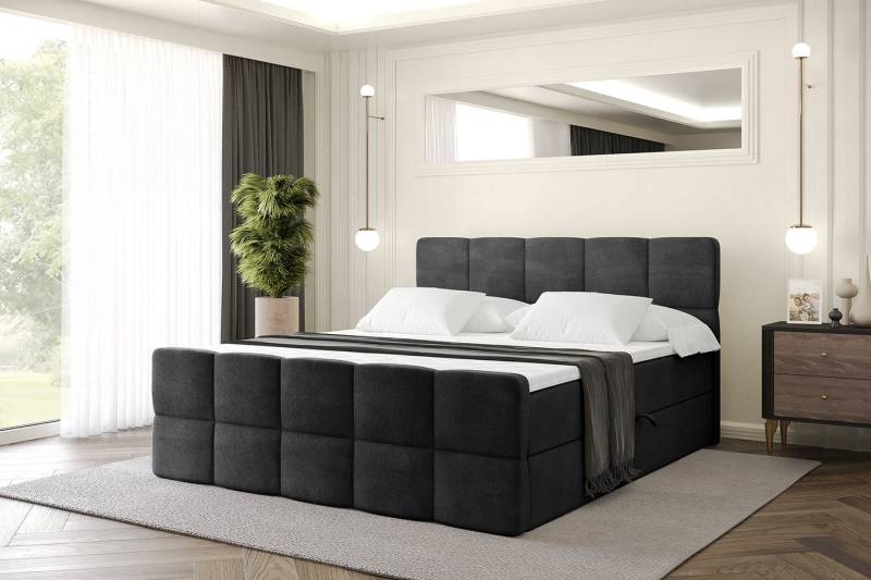 ALTDECOR Boxbett LIRO-Z (Multipocket-Matratze H4, H3 Matratze Bonellfederung, Topper, Kopfteil), Doppelbett mit Fußteil von ALTDECOR