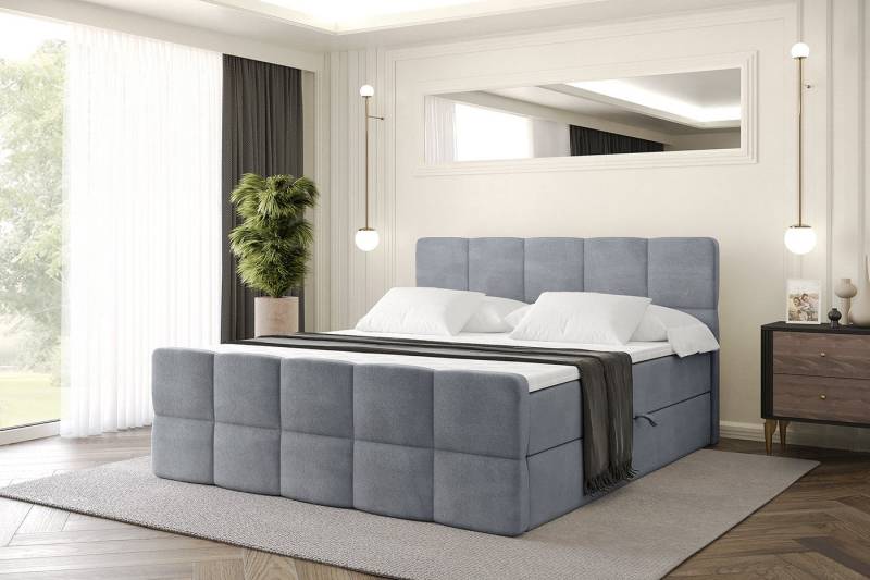 ALTDECOR Boxbett LIRO-Z (Multipocket-Matratze H4, H3 Matratze Bonellfederung, Topper, Kopfteil), Doppelbett mit Fußteil von ALTDECOR