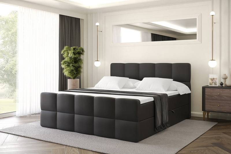 ALTDECOR Boxbett LIRO-Z (Multipocket-Matratze H4, H3 Matratze Bonellfederung, Topper, Kopfteil), Doppelbett mit Fußteil von ALTDECOR