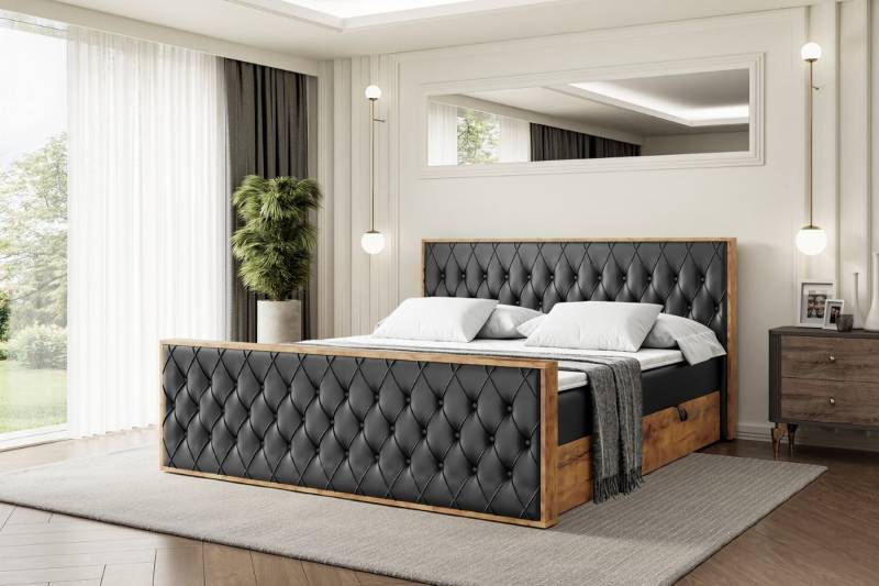 ALTDECOR Boxbett LOLLI5-Z (Multipocket-Matratze H4, H3 Matratze Bonellfederung, Topper, Kopfteil), Doppelbett mit Fußteil von ALTDECOR