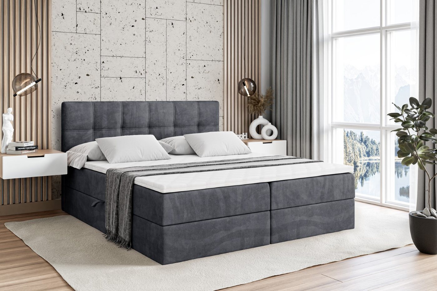 ALTDECOR Boxbett MARCE (Multipocket-Matratze H4, H3 Matratze Bonellfederung, Topper, Kopfteil) von ALTDECOR