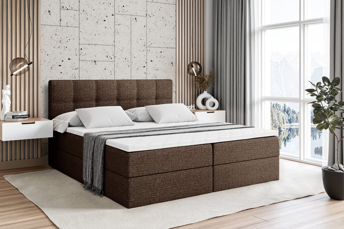 ALTDECOR Boxbett MARCE (Multipocket-Matratze H4, H3 Matratze Bonellfederung, Topper, Kopfteil) von ALTDECOR
