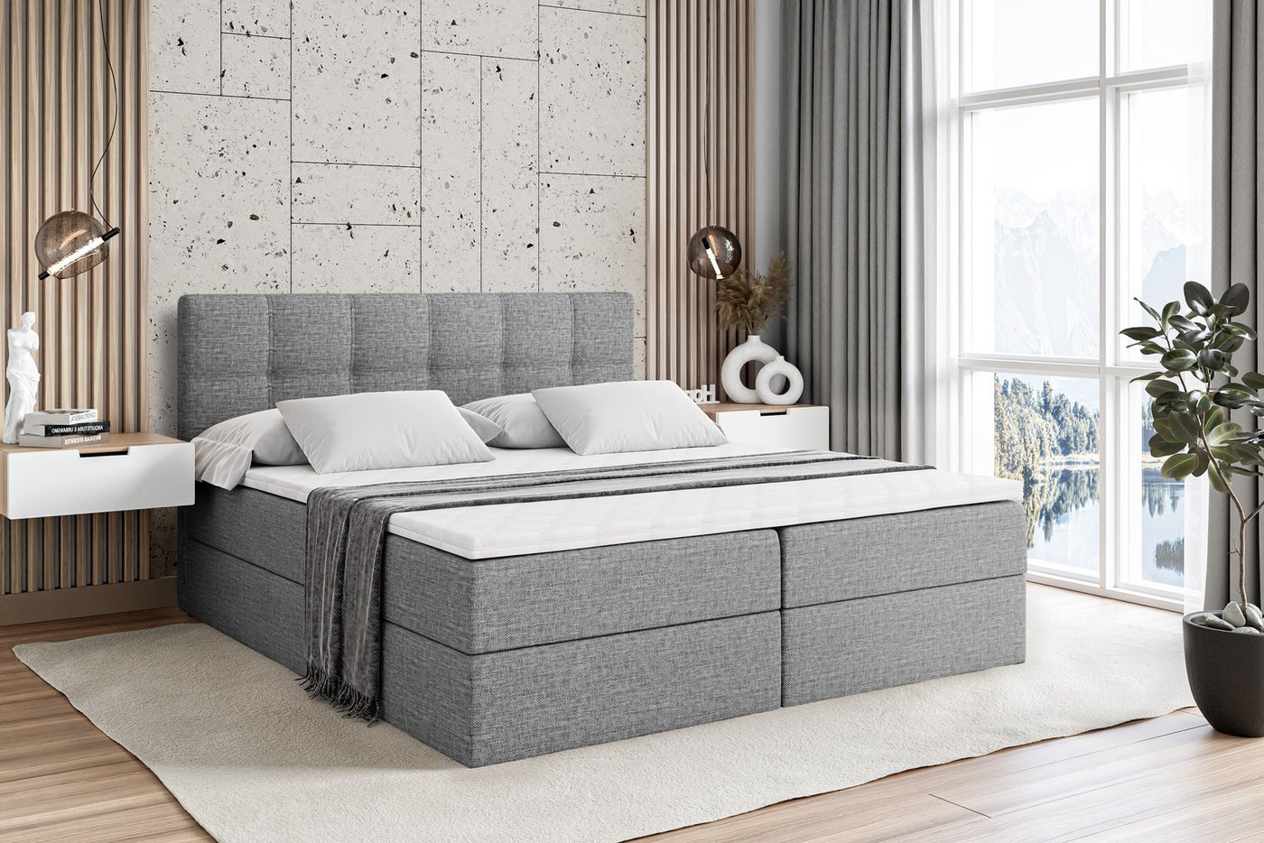 ALTDECOR Boxbett MARCE (Multipocket-Matratze H4, H3 Matratze Bonellfederung, Topper, Kopfteil) von ALTDECOR