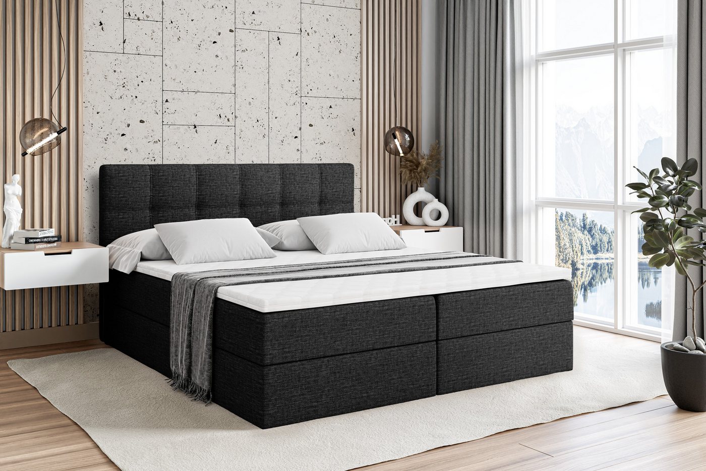 ALTDECOR Boxbett MARCE (Multipocket-Matratze H4, H3 Matratze Bonellfederung, Topper, Kopfteil) von ALTDECOR