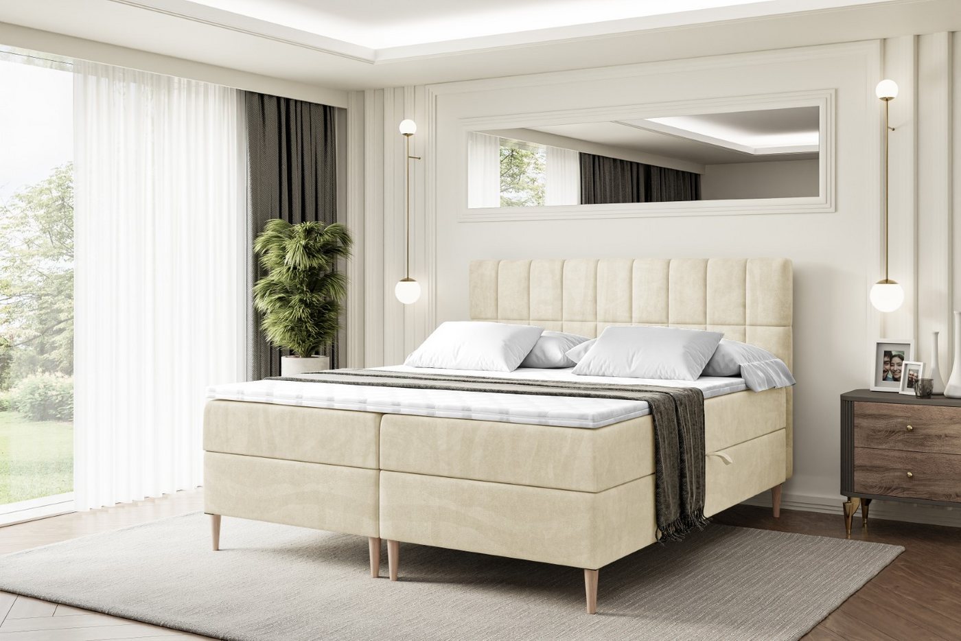 ALTDECOR Boxbett MIAMI-F (Multipocket-Matratze H4, H3 Matratze Bonellfederung, Topper, Kopfteil) von ALTDECOR