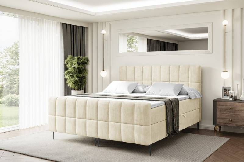 ALTDECOR Boxbett MIAMI-F-Z (Multipocket-Matratze H4, H3 Matratze Bonellfederung, Topper, Kopfteil) von ALTDECOR