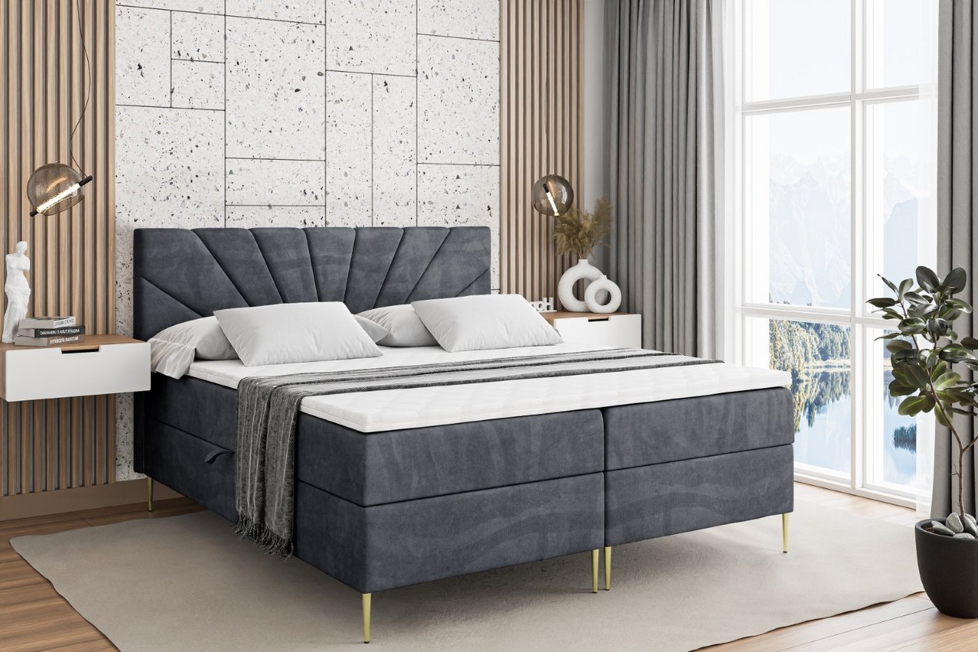 ALTDECOR Boxbett MILTIO-F (Multipocket-Matratze H4, H3 Matratze Bonellfederung, Topper, Kopfteil) von ALTDECOR