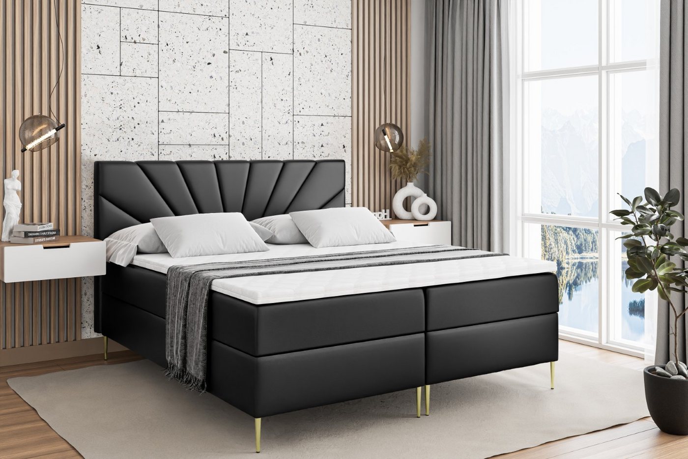 ALTDECOR Boxbett MILTIO-F (Multipocket-Matratze H4, H3 Matratze Bonellfederung, Topper, Kopfteil) von ALTDECOR