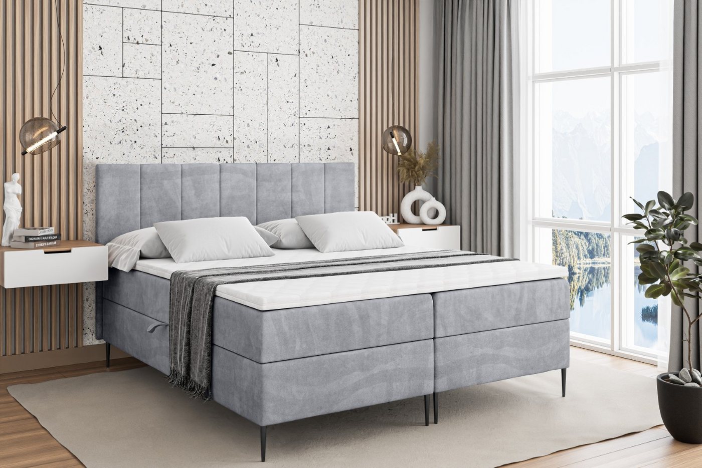 ALTDECOR Boxbett MOETI-F (Multipocket-Matratze H4, H3 Matratze Bonellfederung, Topper, Kopfteil) von ALTDECOR