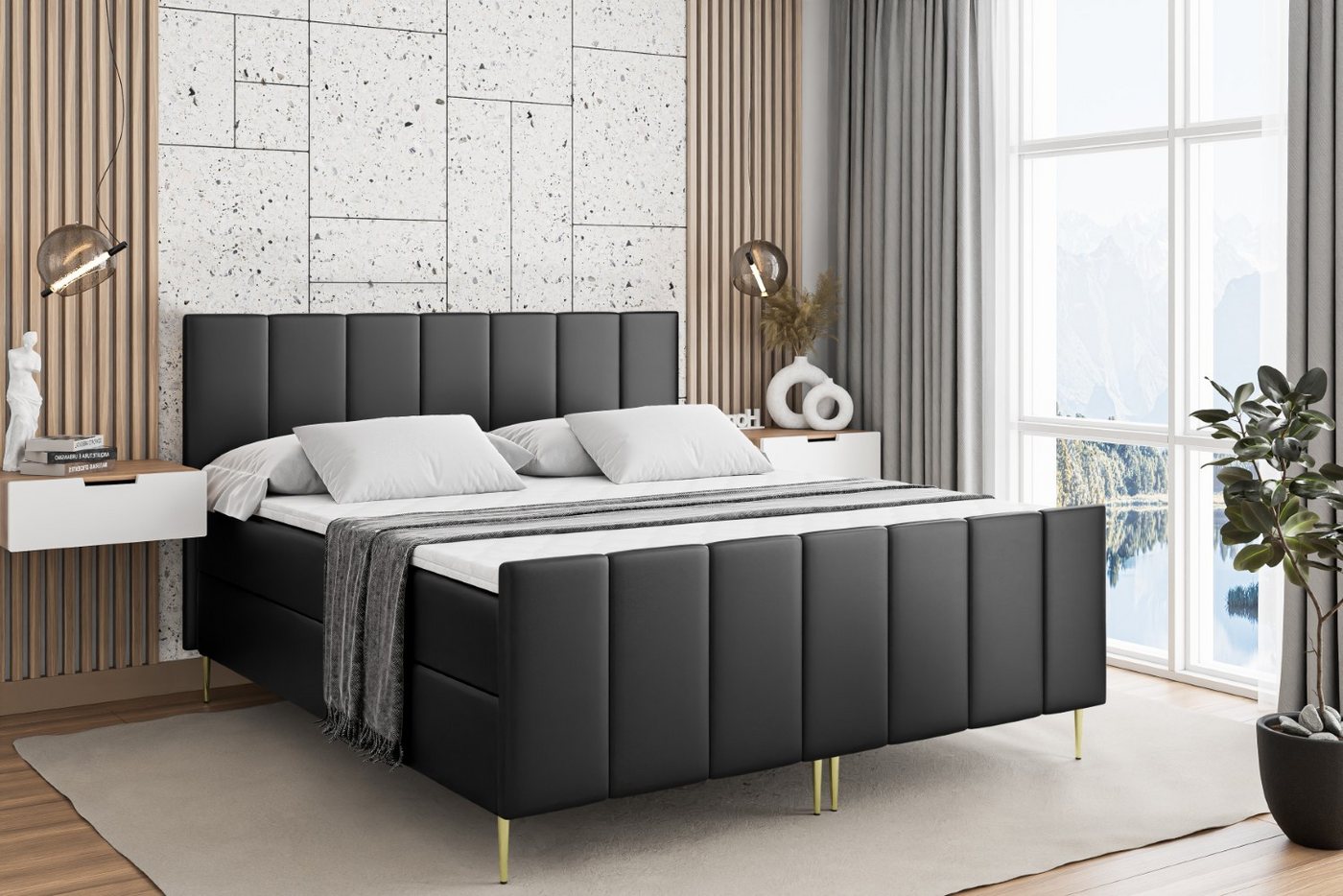 ALTDECOR Boxbett MOETI-F-Z (Multipocket-Matratze H4, H3 Matratze Bonellfederung, Topper, Kopfteil) von ALTDECOR