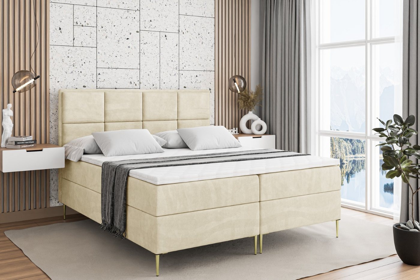 ALTDECOR Boxbett NOVA-F (Multipocket-Matratze H4, H3 Matratze Bonellfederung, Topper, Kopfteil) von ALTDECOR